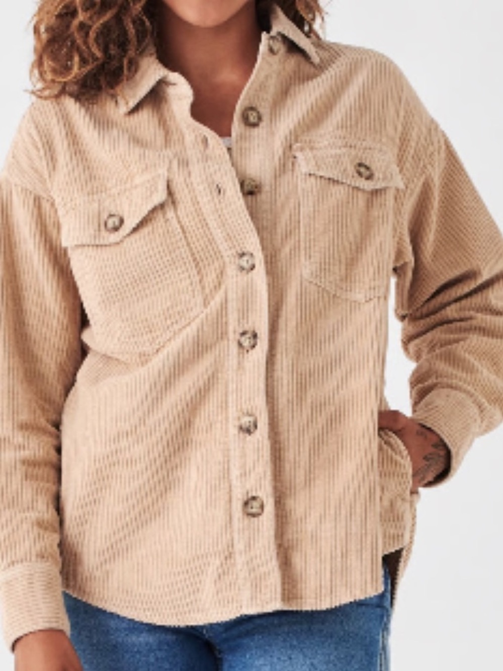 Faherty Spruce Peak Corduroy Shacket In Brown